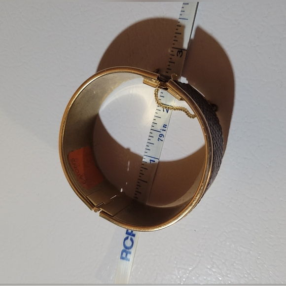 Vintage leather and gold-tone bracelet - Picture 5 of 6